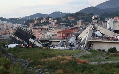 derrumbe del puente en Génova Aumenta a 39 el número de muertos por el derrumbe del puente en Génova